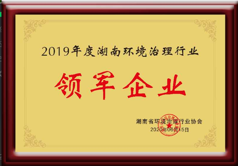 2019年度湖南环境治理行业领军企业